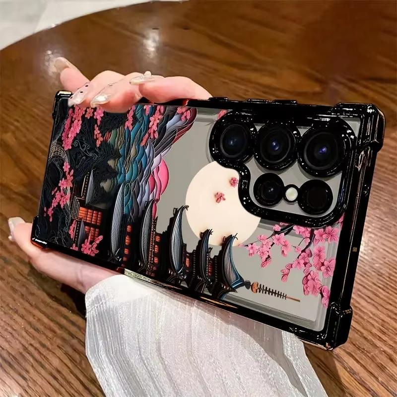 Japanese-Style Ancient House Phone Case for Samsung Galaxy A55 A35 A25 A15 5G A24 A23 A22 A32 A52 A52S A73 A51 A13 A12 4G Cover