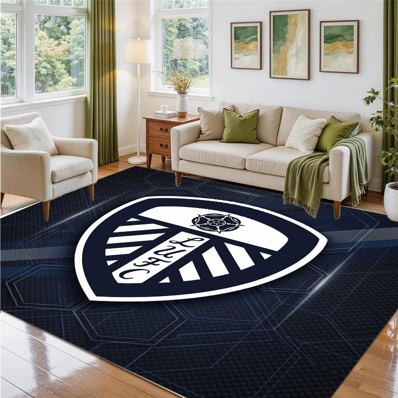 Leeds United Design Crystal Velvet Rug Soft Decorative Mat for Bedroom Entrance