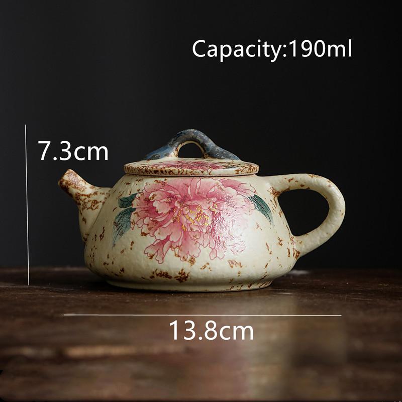 Chinese Traditional Handmade Flowers Ceramic Teapot Tea Pot Beauty Tea Infuser Kettle Travel Portable Tea Set Household Teaware