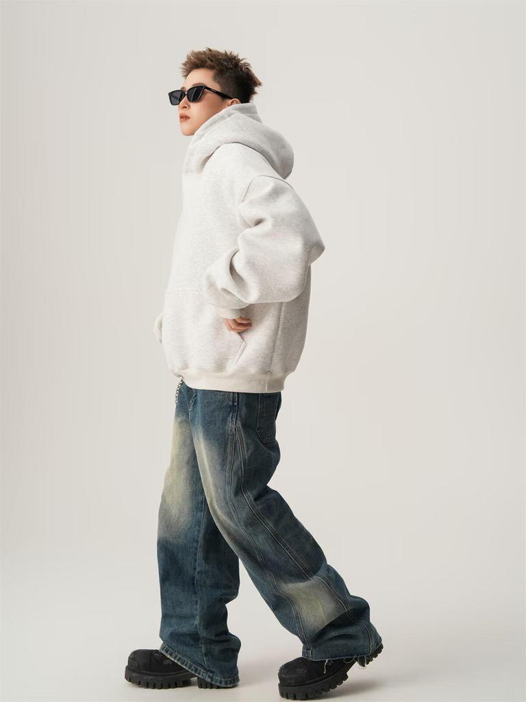 American Heavyweight Unisex Cleanfit Hoodie - Autumn/Winter Versatile Solid Color Jacket