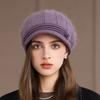 Chapeau pour femme Nouveau chapeau d'automne et d'hiver en laine Bonnet thermique Mère d'âge moyen et âgée Chapeau tricoté
