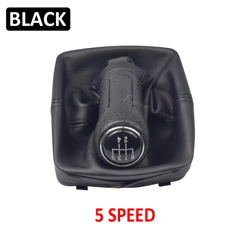 High Quality Manual 5 Speed Gear Shift Knob For VW Polo 9N 9N2 2002-2009 Car Stick Gear Shifter Lever Knob Leather Boot
