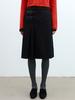 Wimenong Ophelia Belted Stripe Wool Skirts