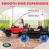 Kids Ride On Car with Remote Control, Music, Horn, 4 Spring Suspension Wheels, LED Lights for 3-5 Years Old, Black