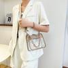 Transparent Women's Crossbody Bag - Chain Handle, PVC, Patent Leather, Small Square Style