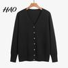 Fall Coat Women Sweater Solid Color Single-breasted Buttons Long Sleeves Casual Autumn Cardigan Soft V Neck Jacket for Daily Wear