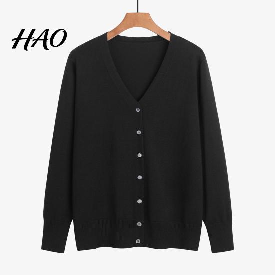 Fall Coat Women Sweater Solid Color Single-breasted Buttons Long Sleeves Casual Autumn Cardigan Soft V Neck Jacket for Daily Wear