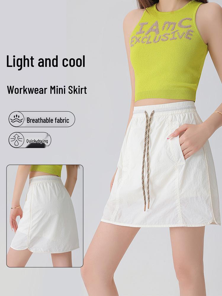 Breathable Women's Summer Sport Skirt-Shorts with Loose Yoga Safety Lining