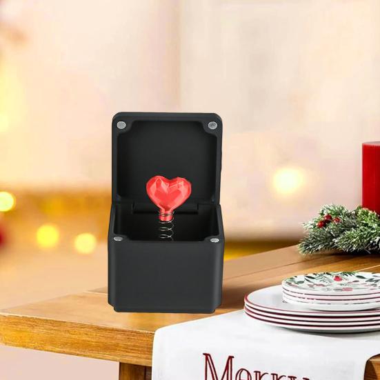 Pop Up Box Ornament Red Rose And Red Love Heart In Box 3D Printed Box with Poo Skull Inside Gag Gift for Christmas Birthday Valentine's Day