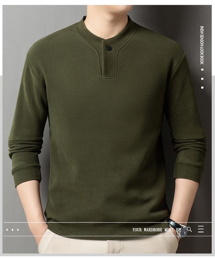 Men's New Arrival Fleece-Lined Hoodie - Simple, Stylish, and Warm with a Single-Button Closure and Long Sleeves.