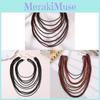Boho Multilayer Beaded Pendant Necklace For Female Fashion With Circular Elements
