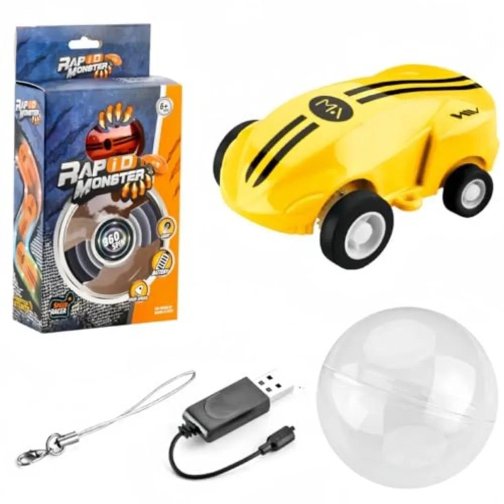Small Racing High Speed Car With Sphere Shiny Spin Racer 360 Stunt Rotation Flip Racers With Light Vehicle Model Kids Toys Boy Present