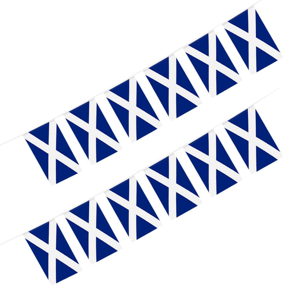 2 Pcs Scotland String Flags Decor Decorations Party Banner Polyester Outdoor Hanging Oraments