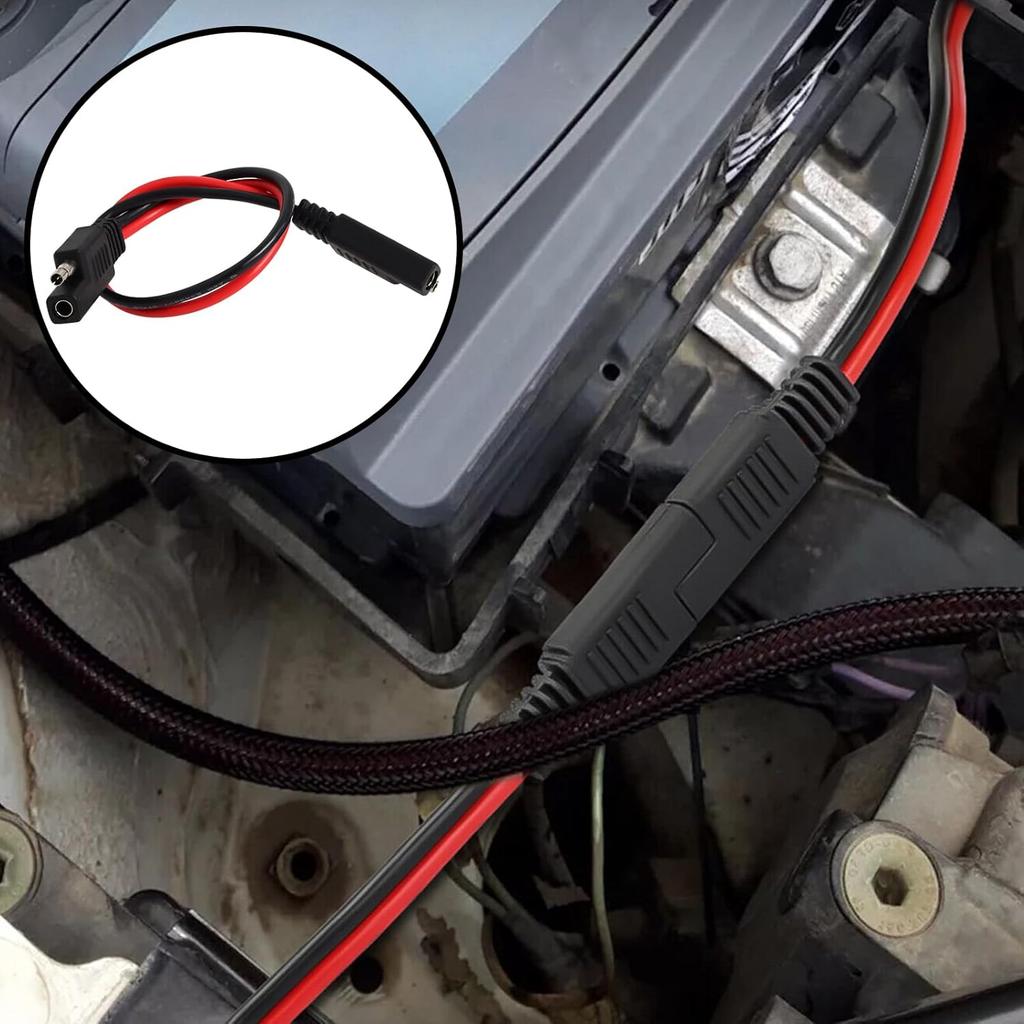 Wadoy 2 Pin Quick Disconnect Wire Harness SAE Connector 14 Gauge Heavy Duty Hight Capacity Battery Cable 10'' Leads(5 Pack)