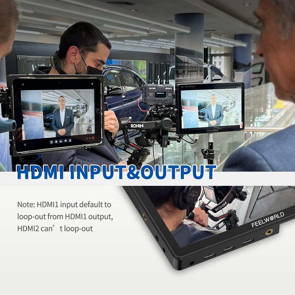 FEELWORLD 2000nit SLR Camera Field 1920x1200 4K with F970 External Supply Kit 10.1-inch High-Brightness Monitor, Touchscreen, HDMI, (LUT11H)