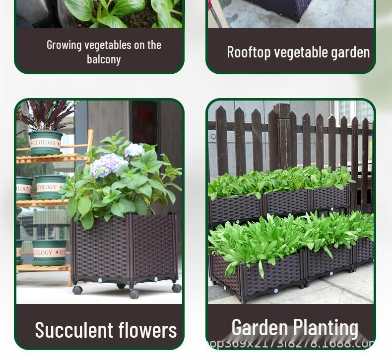 Extra Large Plastic Raised Vegetable & Flower Planter for Balcony/Courtyard