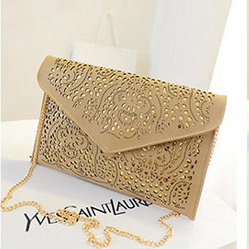 Vintage Hollow Out Envelope Bag Small Women Leather Crossbody bag For girl Shoulder bag Messenger bag