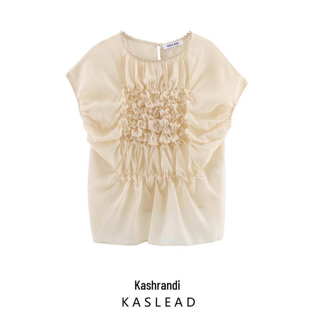 Spring 2025 Women's 3D Floral Embroidery Top - European & American Style Fashion
