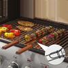 Langlebiger BBQ-Grillkorb, einfach umzudrehen, Kebab-Grillkörbe, Spieße mit Holzgriff, Küchen-Grillzubehör
