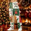 Men's Loose Fit Christmas Print Casual Pants with Pockets for Holiday Daily Wear