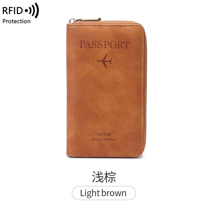 New long wallet, ticket document storage, travel mobile phone wallet, multifunctional zipper passport bag