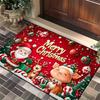 Christmas Crystal Velvet Floor MATS, Home Entrance Decoration, Semi-circular Floor MATS, Anti-slip Floor MATS for Toilets