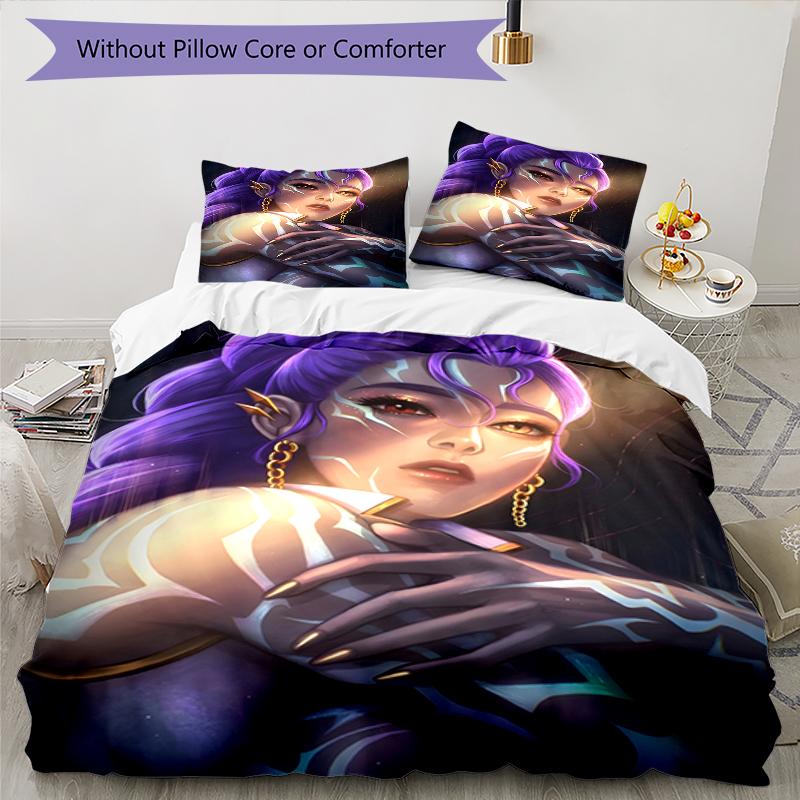 3pcs KPop Demon Hunters RUMI5 Design Cover Set - HD Printed Bedding with 1 Cover and 2 Pillowcases - Perfect for Home and Dorm Decor