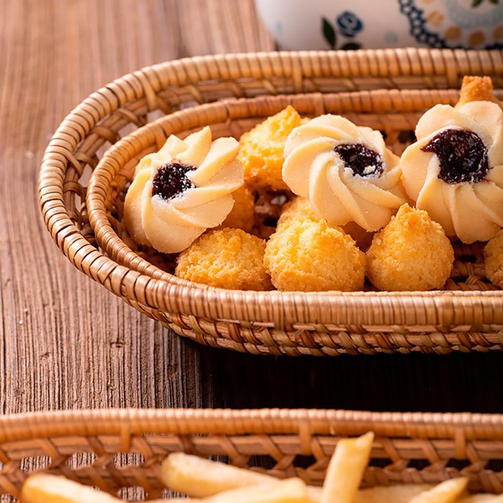 Aufbewahrungsbehälter aus Rattan Handarbeit Obstkorb Snack-Aufbewahrungskorb für Zuhause Outdoor-Picknick