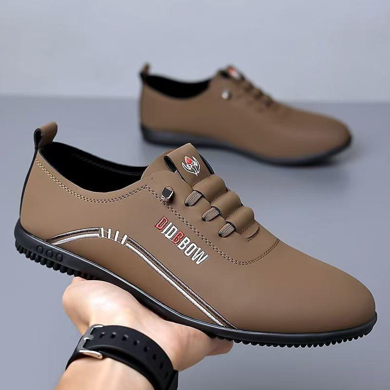 Men's Shoes 2025 New Men's Casual Leather Shoes British One-pedal Doudou Shoes Men's Dad Shoes Soft Leather Sole Leather Shoes