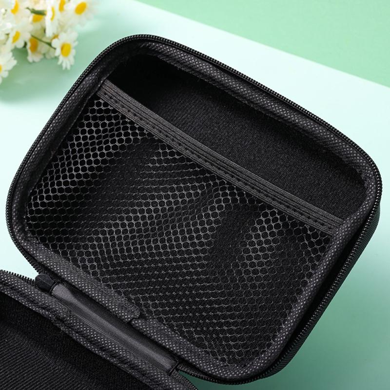 EVA Hard Case Square Heaphone Bag with Inner Mesh Pocket Carry Pouch with Inner Mesh Pocket for Electronic Accessory