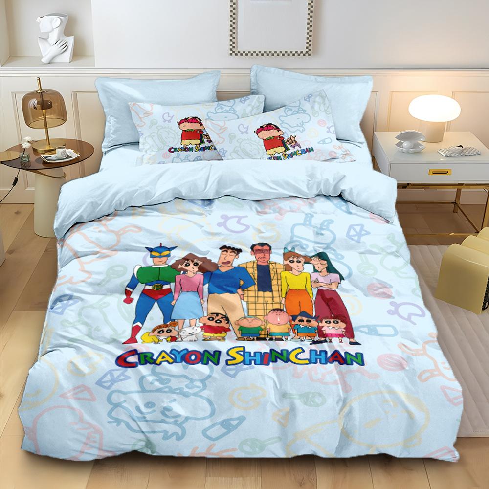 Anime Crayon-Shin-Chan Bedding Set 2/3Pcs Cartoon Hin-Chan Duvet Cover Pillowcase 3D Prints For Teens Children Quilt Cover
