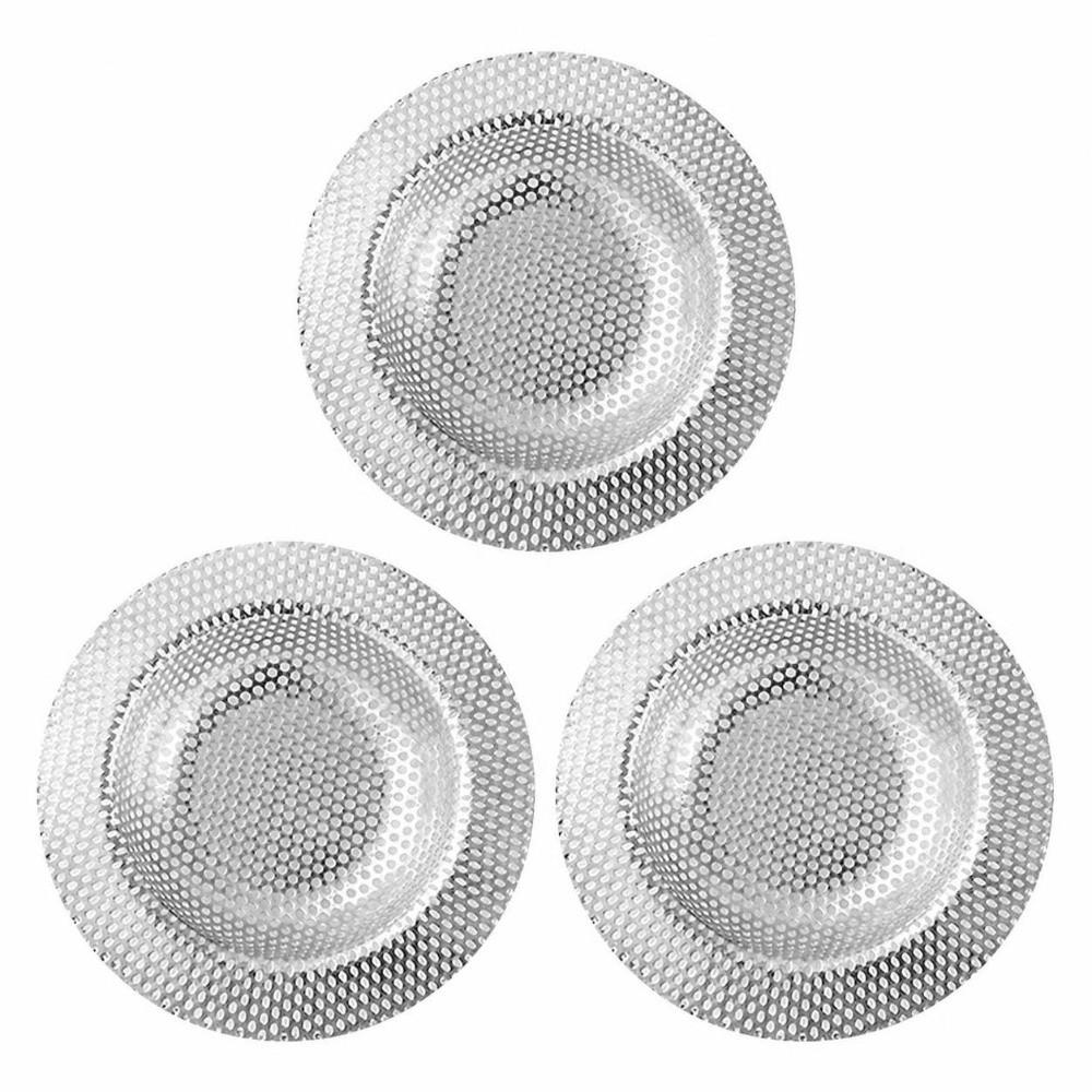 3 Pack Rustproof Sink Drain Basket Stainless Steel Basin Strainer Hair Drain Catcher  Dishwashing