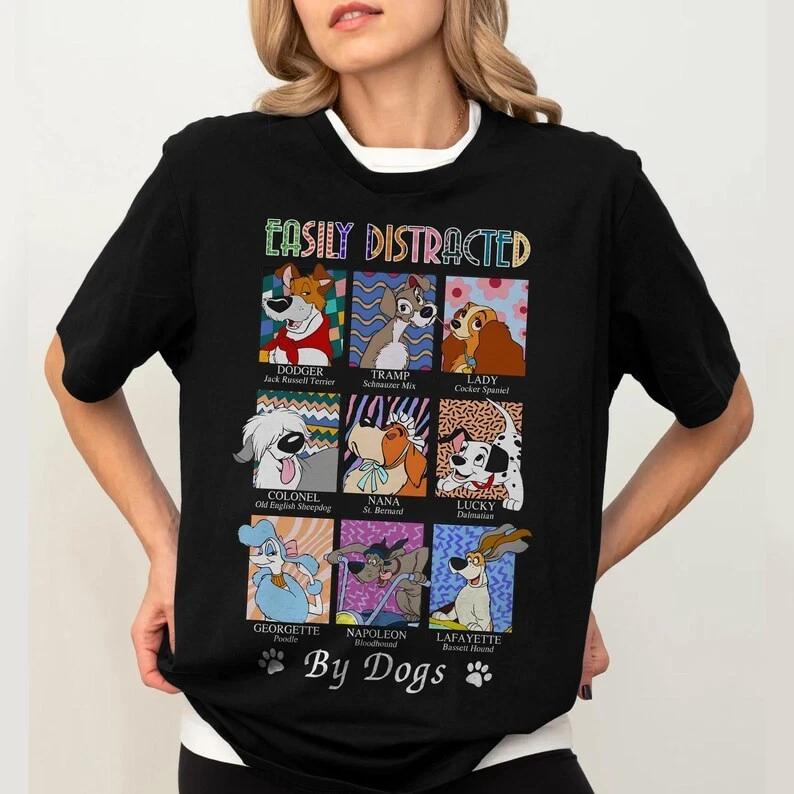 Dogs Easily Distracted By Dogs T Shirt Unisex 2 S