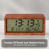 Digital Alarm Clock Easy to Read Wooden Compact for Nightstand