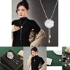 Elegant Fashionable Shell Rose Floral Pendant Necklace With Snake Chain For Women