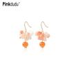 Mode Orange Acryl Blume Tropfen Ohrringe Romantische Süße Imitation Perle Retro Frische Obst Ohrring für Frauen PD1495