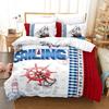 Marine Anchor Pattern Duvet Cover Set Fashion Bedding Set Ultra Soft Quilt Cover and Pillowcases for Kids Teens Boys Bedroom