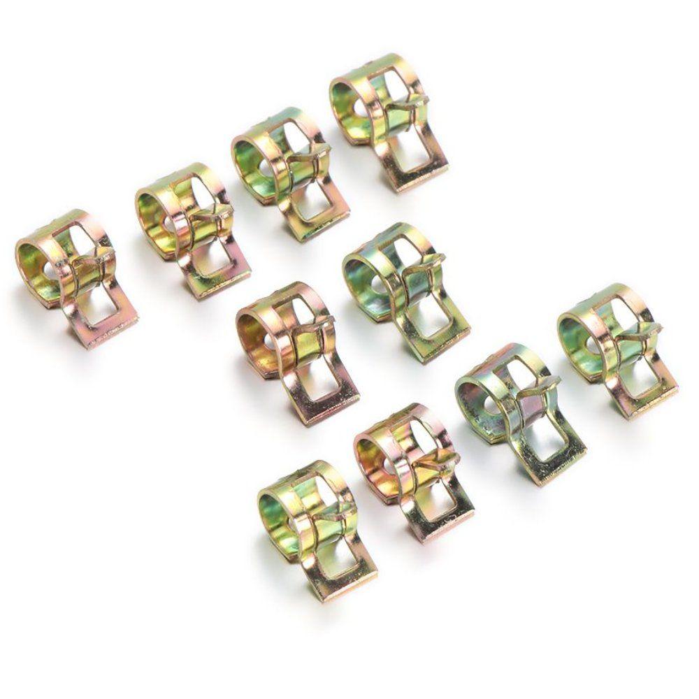 10Pcs 5-22mm Hose Clamp Spring Clip Fuel Line Hose Water Pipe Air Tube Clamps Fastener Welding Clip Steel Buckle Pipe Hoop