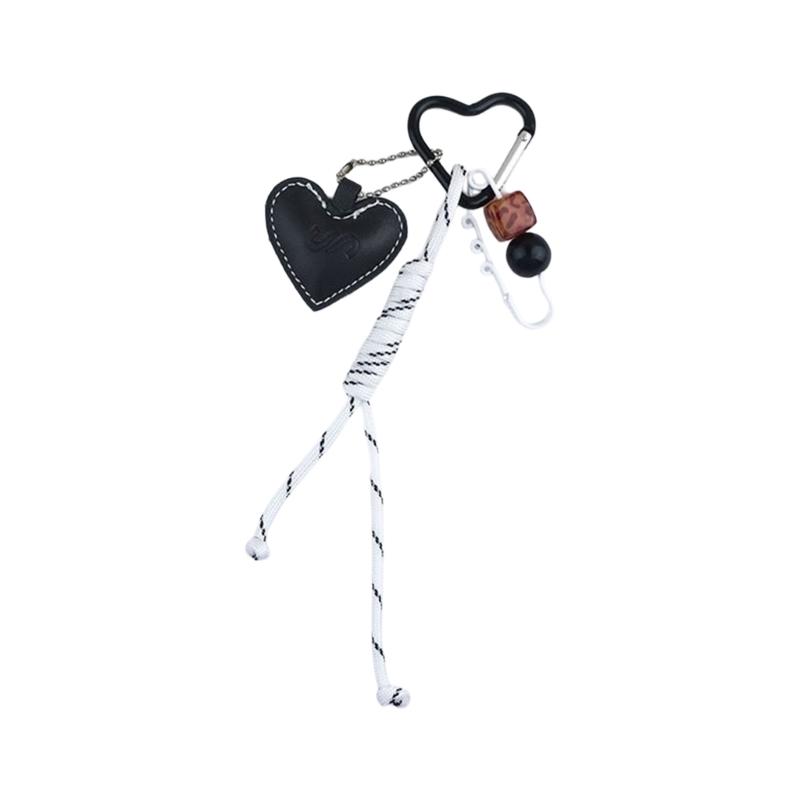 Lovely Heart Keychain Braided Rope Keyring Car Key Chain Backpack Handbag Charm Bag Charm Bag Pendant Ornaments