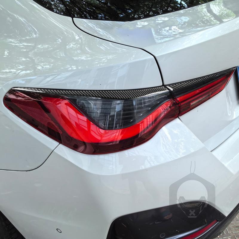 Kohlefaser Autozubehör Rückleuchten-Header Modifizierte Außenverkleidung Abdeckung Aufkleber Für BMW 4er Serie 4-Tür G22 G23 G26 -2025