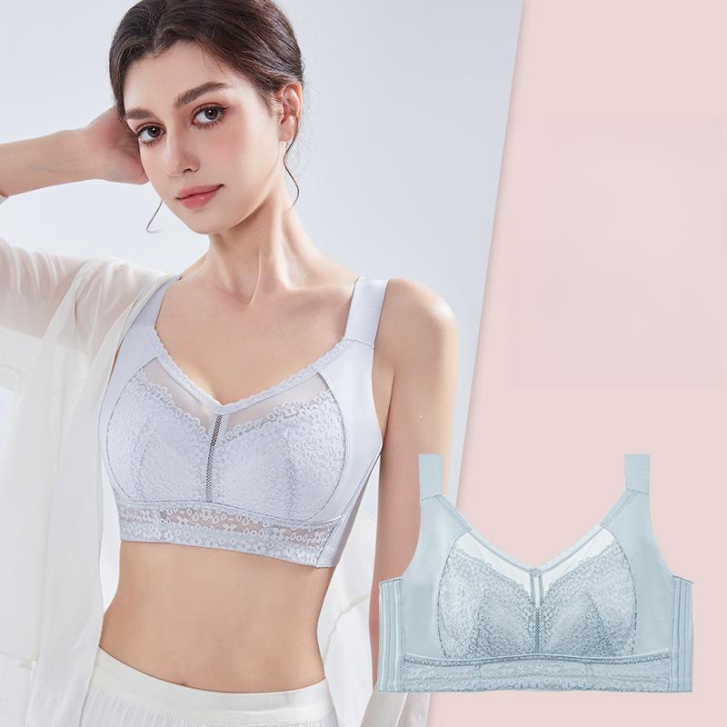

Женский тонкий бюстгальтер с полной чашкой, складной, дышащий и кружевной, утягивающее белье, бюстгальтер пуш-ап 42/95E синий