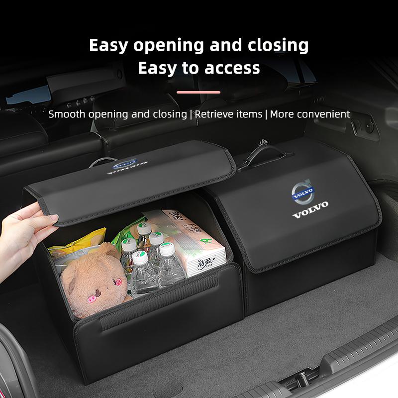 Car Trunk Leather Storage Box Foldable Auto Organizer Bag For Volvo Xc60 Xc90 V40 V60 S60 V50 V90 S80 C40 XC40 V70 XC70 C30 C70