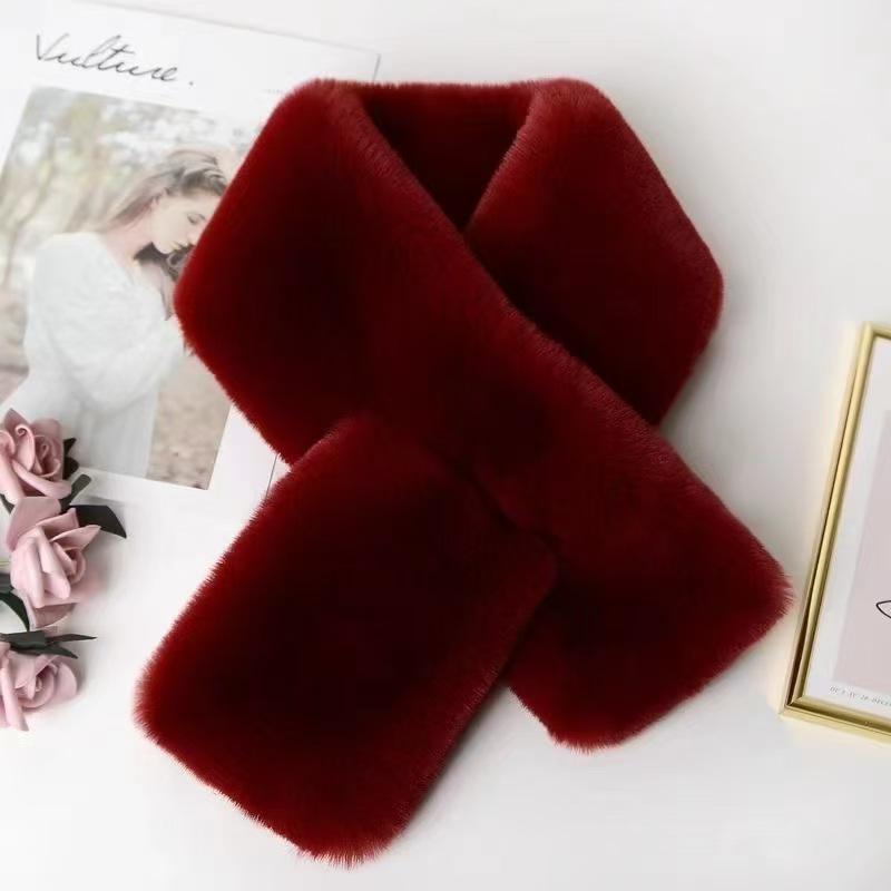 Women's Stylish Winter Faux Mink Rabbit Fur Scarf - Versatile, Thick & Warm Neck Warmer