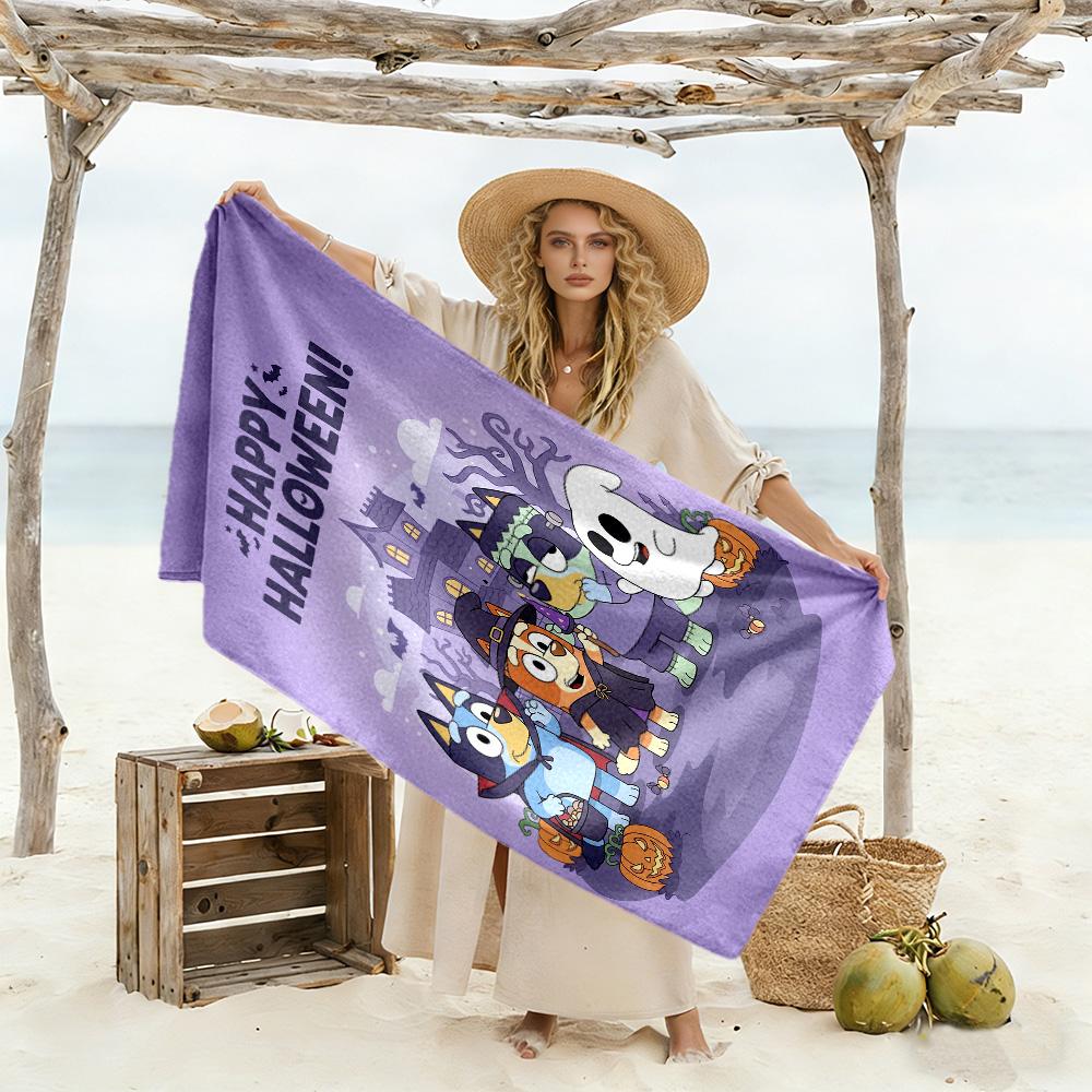 Halloween Trick Treat Beach Towel High Absorbency & Quick-Dry Comfortable Lightweight