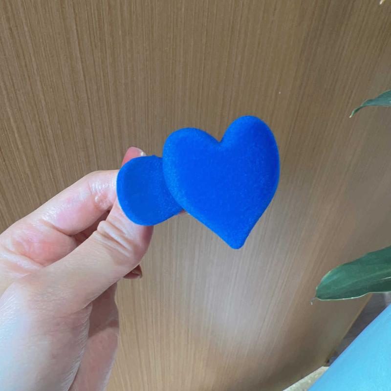 

2PCS Vintage Solid Color Flocking Heart Hairpin Simple Grabber High Tail Wagon Style Hair Accessories For Men Women Children
