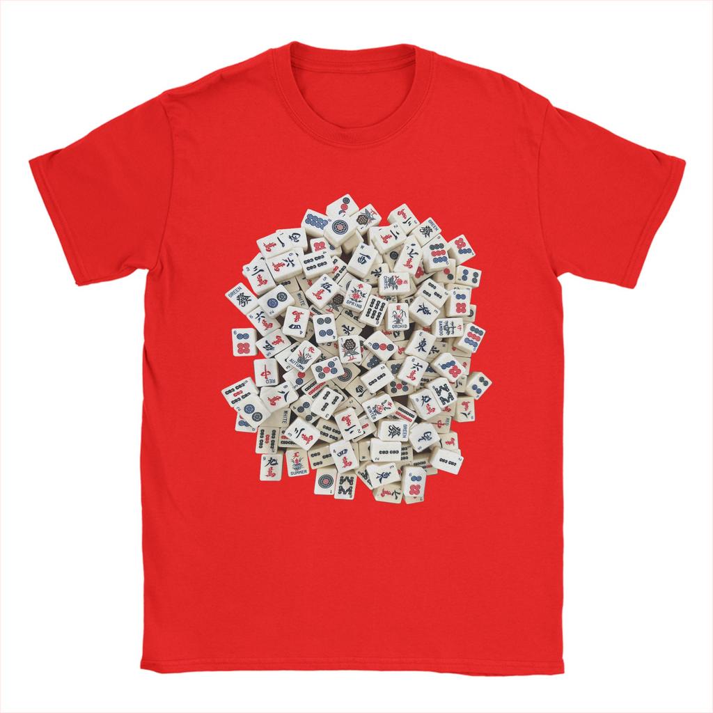 Streetwear T-Shirt Mah Jong Tiles Mah Jongg Mahjong Game Cotton T-Shirts Novelty Tee Shirt for Men Summer Y2K Short Sleeve Tops