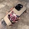 Pink Supercar Print Electroplate Silver IMD Phone Case For iPhone 17 16 15 14 13 12 11 Pro Max X XS XR 7 8 Plus 17 Air 16E Cover