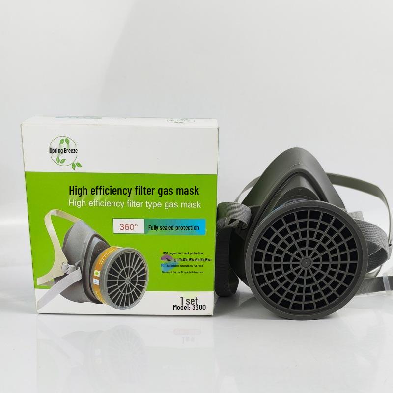 3300 Gas Mask for Organic Gases with Activated Carbon - Half Face Protection for Mining, Welding, and Spraying