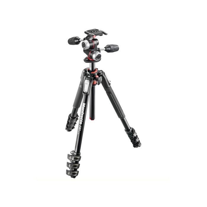Trípode de aluminio Manfrotto MK190XPRO4-3W con rótula de 3 dimensiones negro - Peso máximo 6 kg