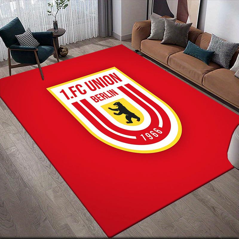 1. FC Union Berlin Flannel Pattern Square Carpet,Area Rug,Carpet Rug for Living Room Bedroom Sofa Playroom Decor,Non-slip Floor Mat